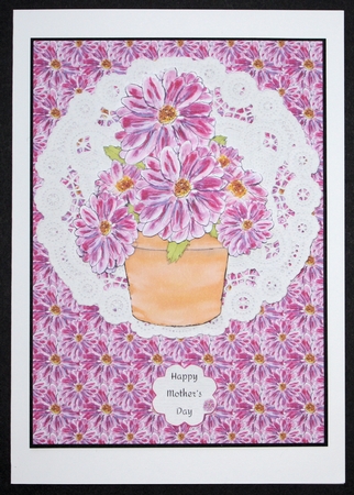 PINK/PURPLE FLOWER BACKGROUND-A4 Multi-Directional Floral Patterned Backing Paper by Marion Kimberley-Scott