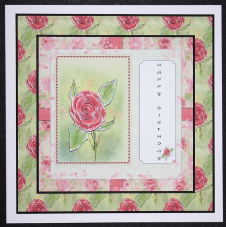 RED ROSE BACKGROUND: A4  Red Rose Patterned Multi-Directional Background/Backing Paper by Marion Kimberley-Scott