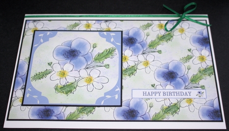 PURPLE AND WHITE ANEMONES: A4 Multi-Directional FloralPatterned Background/Backing Paper by Marion Kimberley-Scott