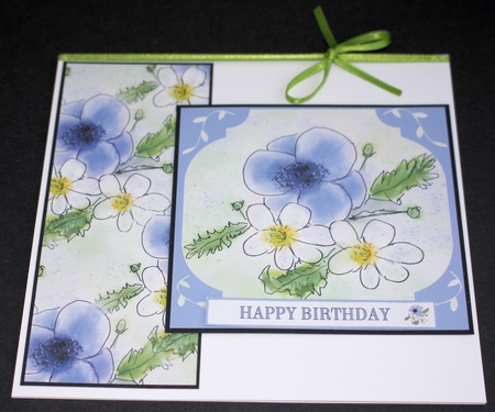 PURPLE AND WHITE ANEMONES: A4 Multi-Directional FloralPatterned Background/Backing Paper by Marion Kimberley-Scott