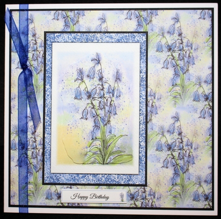 2 SPRING BLUEBELL INSERTS: 4x6, 1 Blank, 1 With Verse by Marion Kimberley-Scott