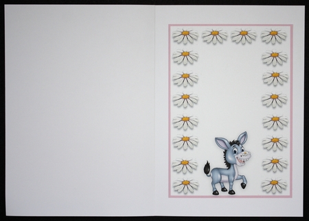 Donkey Daisy And Cockerel Wishes - Printable 5 x 7 Mini Card Kit With Decoupage, Insert & Tags by Marion Kimberley-Scott