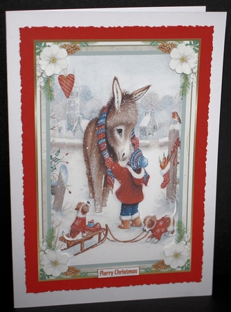 Christmas Gift of Love Decoupage A5 Topper by Marion Kimberley-Scott