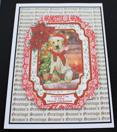 Sweet Christmas Dog - Cut And Fold Card by Marion Kimberley-Scott