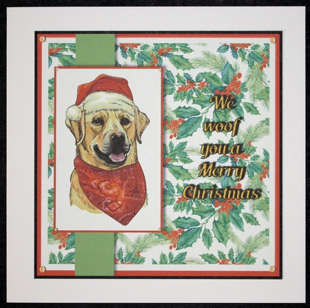Christmas Labrador 7x7 quick card by Marion Kimberley-Scott