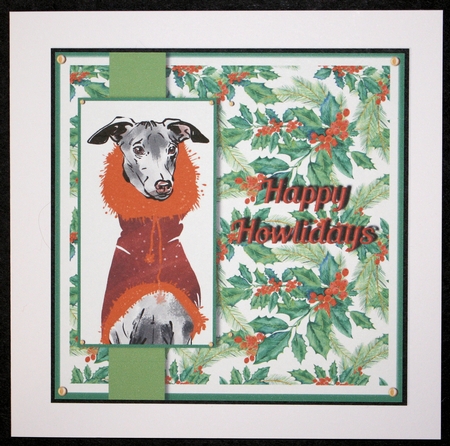 Lurcher Christmas Card by Marion Kimberley-Scott