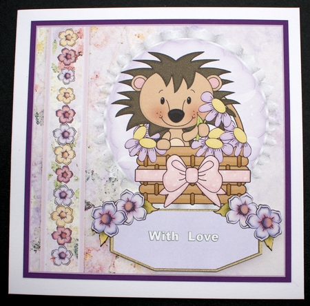 3 Floral hedgehog card front/toppers by Marion Kimberley-Scott