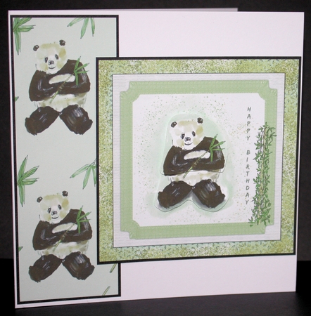 PANDA MINI KIT: Cute Birthday Card Front, With  Inserts, Background Sheet and 2 Bonus Verses by Marion Kimberley-Scott