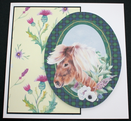 2 Oval tartan floral animal toppers 1 by Marion Kimberley-Scott