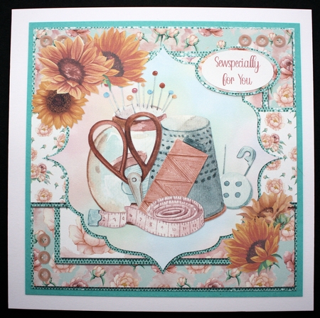 Crafts & Hobbies 7: Sew Fun 8 x 8 Quick Card Front with Sentiments by Marion Kimberley-Scott