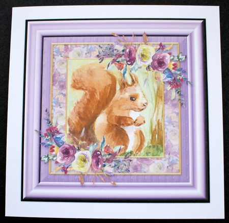3 Floral squirrel card front/toppers by Marion Kimberley-Scott