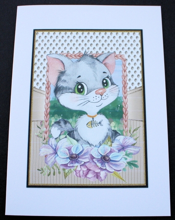 Floral puppy and kitten card fronts by Marion Kimberley-Scott