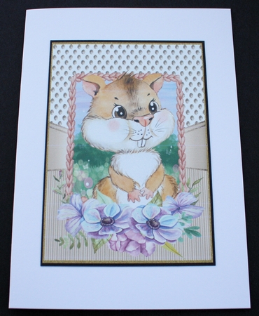 Floral hamster and guinea pig card fronts by Marion Kimberley-Scott