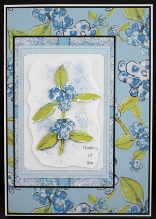 FORGET-ME-NOT BACKGROUND: A4 Multi-Directional Floral Patterned Backing Paper by Marion Kimberley-Scott