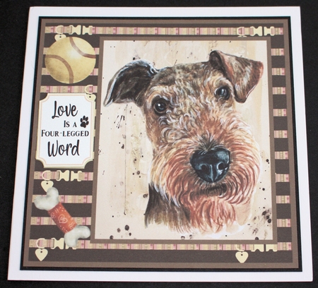 Airedale terrier card front  by Marion Kimberley-Scott
