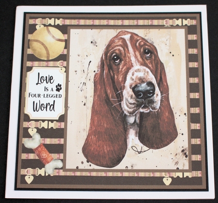 Basset hound card front  by Marion Kimberley-Scott