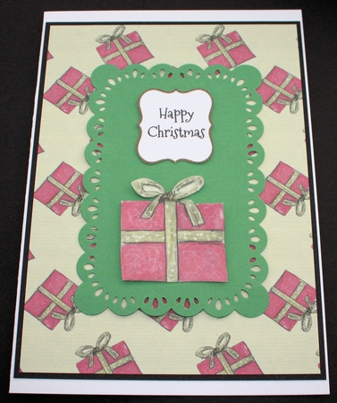 CHRISTMAS PRESENTS BACKGROUND: A4 Red and Gold Patterned Multi-Directional Backing Paper  by Marion Kimberley-Scott