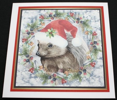 3 Christmas hedgehog card front/toppers 1 by Marion Kimberley-Scott