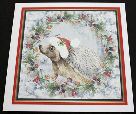3 Christmas hedgehog card front/toppers 2 by Marion Kimberley-Scott