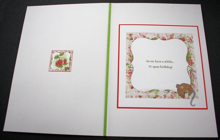 STRAWBERRY MOUSE INSERT: 6x6 Blank Insert, With 4 Bonus Short Verses and Bonus Tag/Mini Topper by Marion Kimberley-Scott