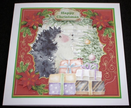 Christmas hedgehog card front 3 by Marion Kimberley-Scott