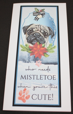 4 Christmas Pug bookmark/toppers by Marion Kimberley-Scott