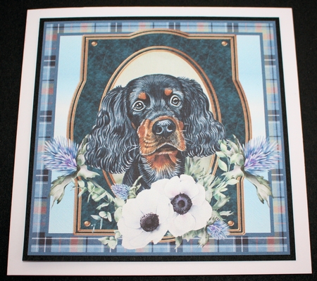 3 Blue tartan Scottish dog card front/toppers 6 by Marion Kimberley-Scott
