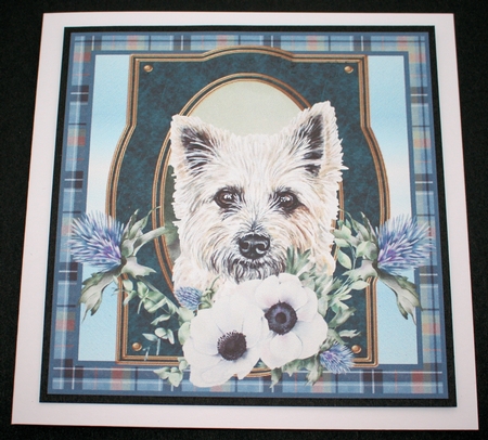 3 Blue tartan Scottish dog card front/toppers 8 by Marion Kimberley-Scott