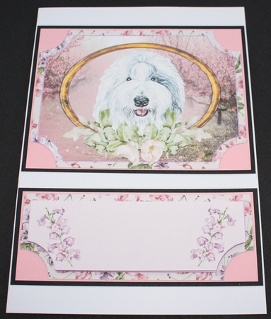 Floral English dog easel topper and stopper 2 by Marion Kimberley-Scott