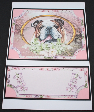 Floral English dog easel topper and stopper 3 by Marion Kimberley-Scott