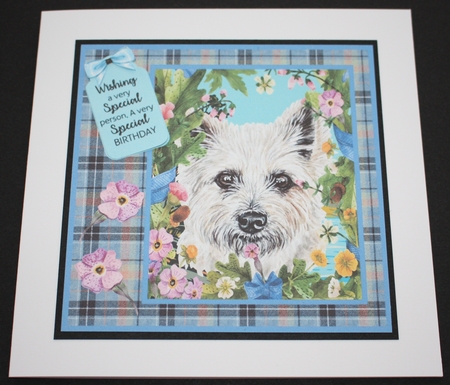 Floral dog card front (choice of main picture) 4 by Marion Kimberley-Scott