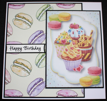 WATERCOLOUR MACARONS BACKGROUND: A4 Patterned Multi-Directional Macaron Patterned Backing Paper by Marion Kimberley-Scott