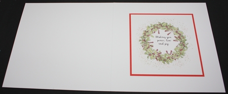 2 CHRISTMAS HOLLY WREATH INSERTS/MINI TOPPERS: 1 Blank, 1 With Verse, Plus 3 Bonus Verses  by Marion Kimberley-Scott