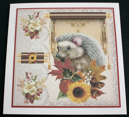 3 Autumn hedgehog card front/toppers by Marion Kimberley-Scott