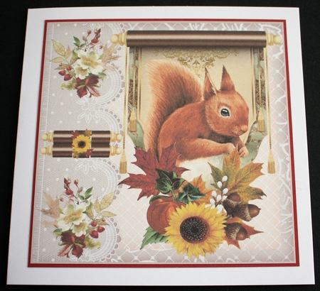3 Autumn squirrel card front/toppers by Marion Kimberley-Scott