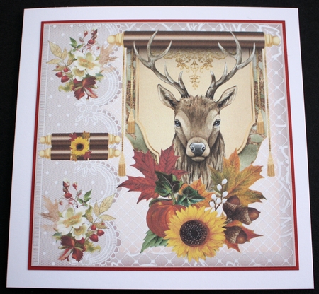 3 Autumn stag card front/toppers by Marion Kimberley-Scott