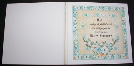 Blue and orange rose Birthday insert 2 by Marion Kimberley-Scott