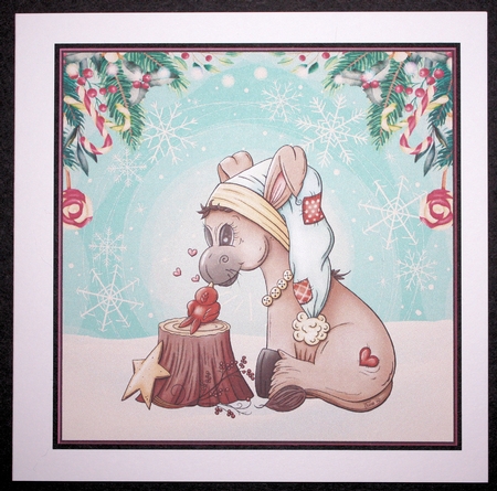 Christmas Donkey and Bird Kisses by Marion Kimberley-Scott