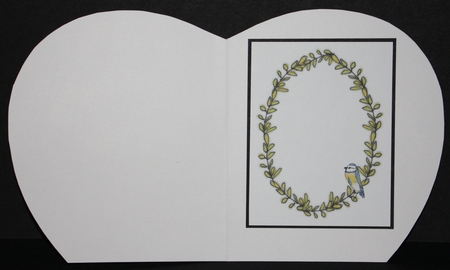 6 SPRING MINI-INSERTS/MINI TOPPERS: With Leaves, Blue Tit Birds and Verses by Marion Kimberley-Scott