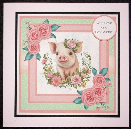 Little Piglet in the Middle - Makes 3 cards (7x7 inch square card mini kit) by Marion Kimberley-Scott