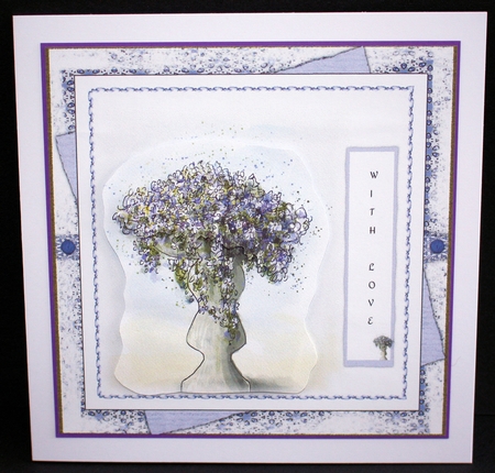 PURPLE FLORAL PLANTER MINI-KIT: With Decoupage, Tags, Insert, Blank Topper, Background and 5 Bonus Verses by Marion Kimberley-Scott
