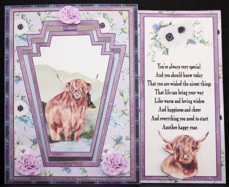Highland cow aperture card by Marion Kimberley-Scott