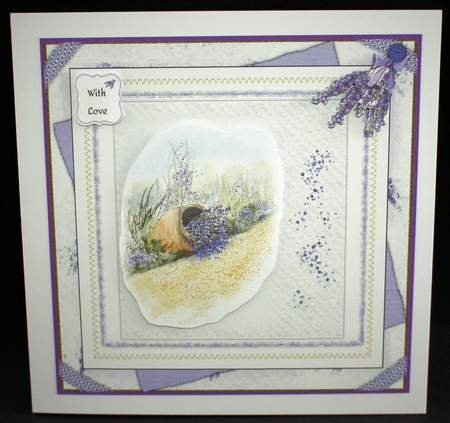 SPRIGS OF LAVENDER INSERT: 6x6 Purple Floral Lavender Insert, With 4 Optional Verses and a Bonus Gift Tag by Marion Kimberley-Scott