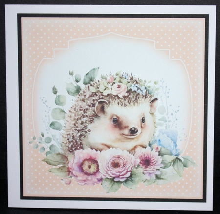3 Floral hedgehog card front/toppers(n) by Marion Kimberley-Scott