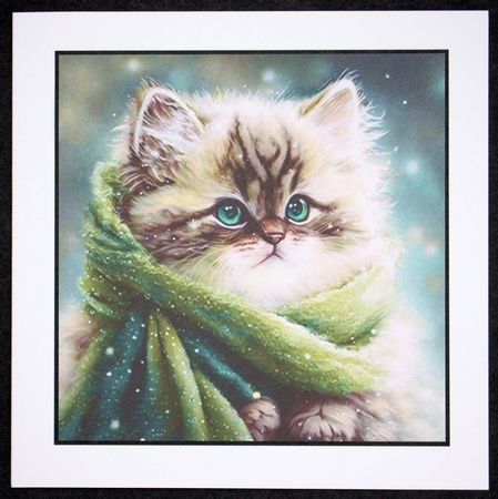 Cute kitten in winter 3 by Marion Kimberley-Scott