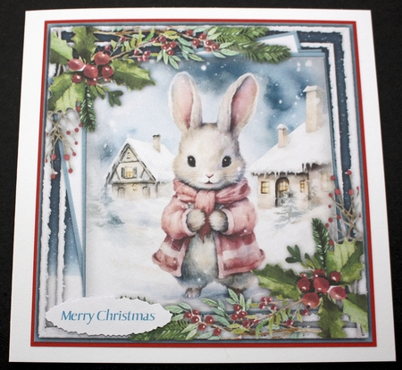 8x8 Mini Kit, Beautiful Rabbit In the Snow ,Pyramid by Marion Kimberley-Scott