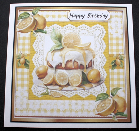 Yummy Lemon Cakes With Icing On Lace & Gingham 8x8 Mini Kit by Marion Kimberley-Scott