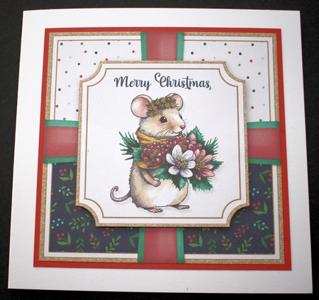 Christmas Mice Card front & Toppers  by Marion Kimberley-Scott