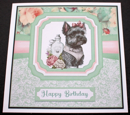 Single panel shabby chic pup card front 1 by Marion Kimberley-Scott