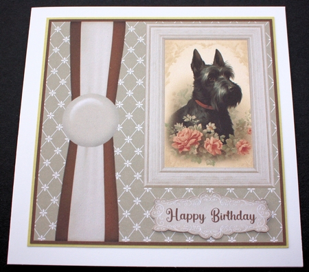 Vintage Scottish Terrier card front 1 by Marion Kimberley-Scott